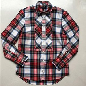 J. Crew festive plaid button-up